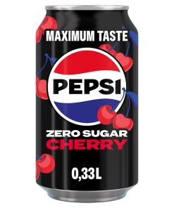 Pepsi Zero Sugar Cherry Blikjes 33cl Tray 24 Stuks