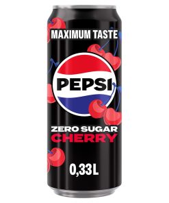 Pepsi Zero Sugar Cherry Blikjes 33cl Tray 12 Stuks