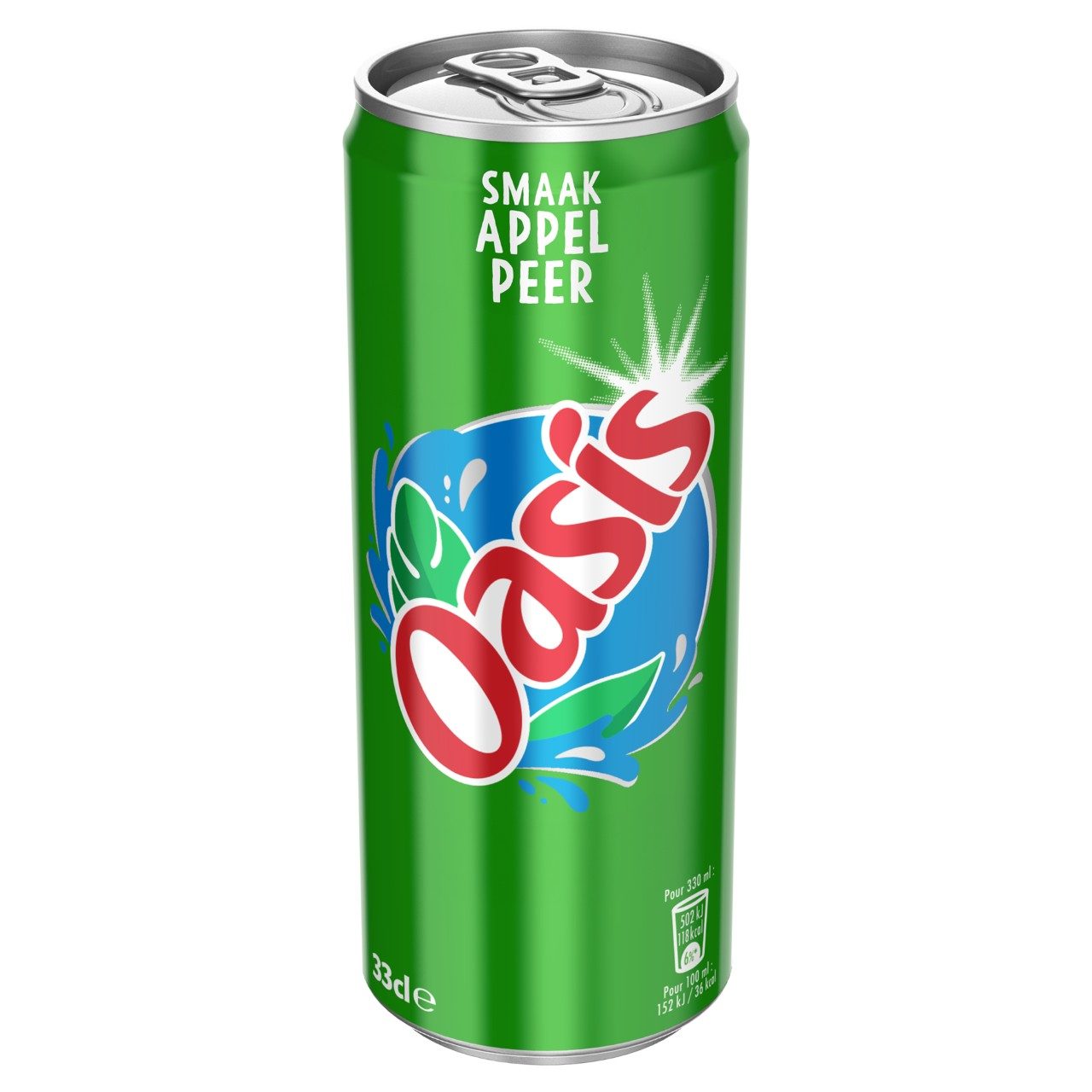 Oasis Appel Peer Blikjes 33cl Tray 24 Stuks